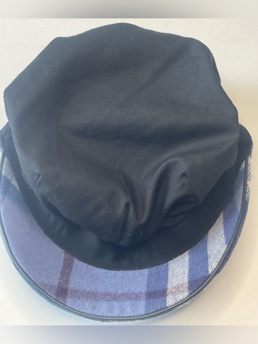 EUC AUTHENTIC BURBERRY WOOL/CASHMERE NEWSBOY HAT SIGNATURE PLAID MUTED BLUE SZ M - Picture 10 of 12